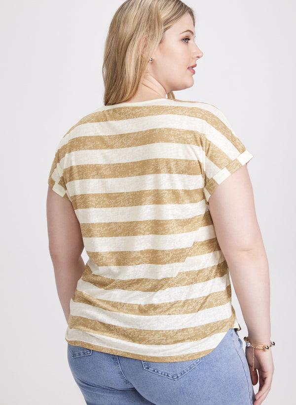 Laura Striped Burnout T-Shirt