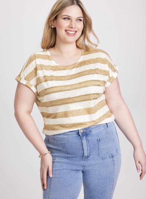 laura Striped Burnout T-Shirt