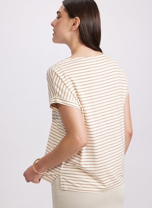 Laura Striped Cap Sleeve T-Shirt