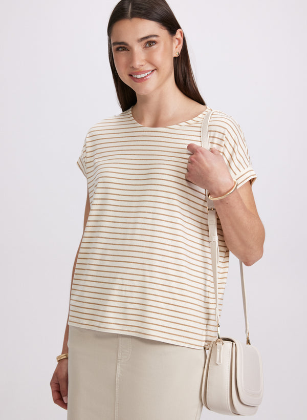 Laura Striped Cap Sleeve T-Shirt