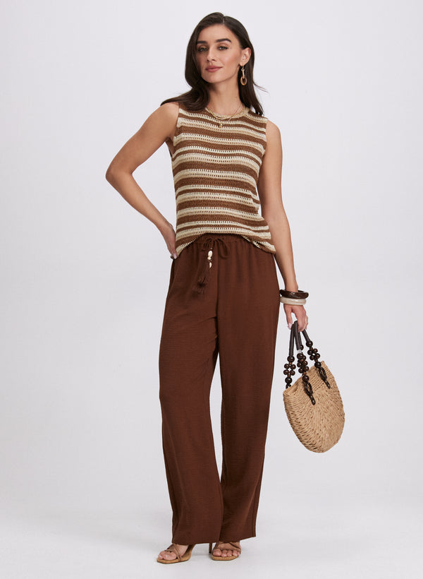 Laura Striped Crochet Knit Top