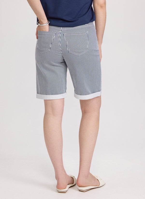 Laura Striped Jean Shorts