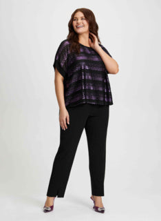 laura Striped Metallic Top & City Fit Pants