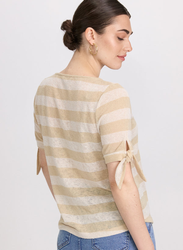 Laura Striped Short Sleeve Sweater