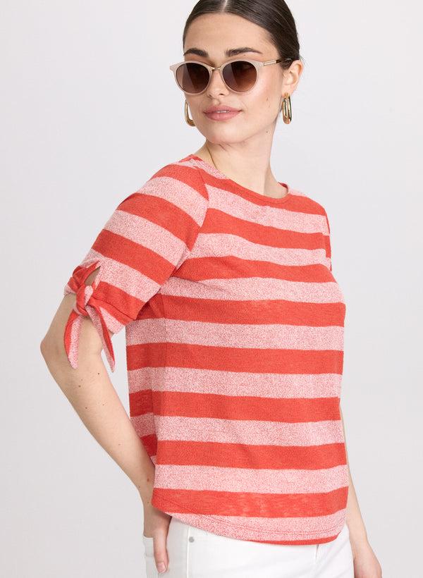 Laura Striped Short Sleeve Sweater