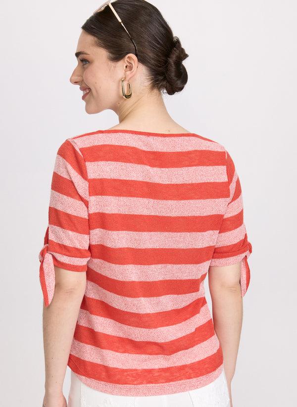 Laura Striped Short Sleeve Sweater