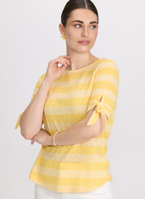 Laura Striped Short Sleeve Sweater