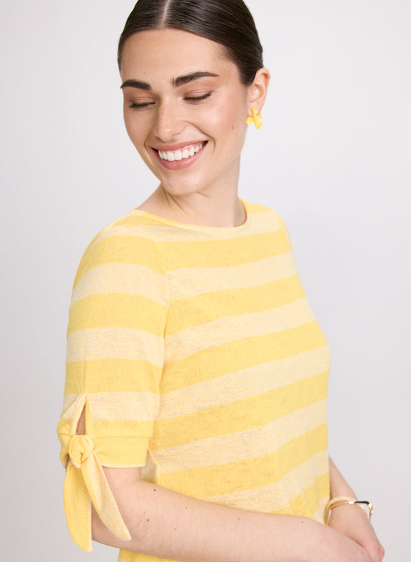 Laura Striped Short Sleeve Sweater