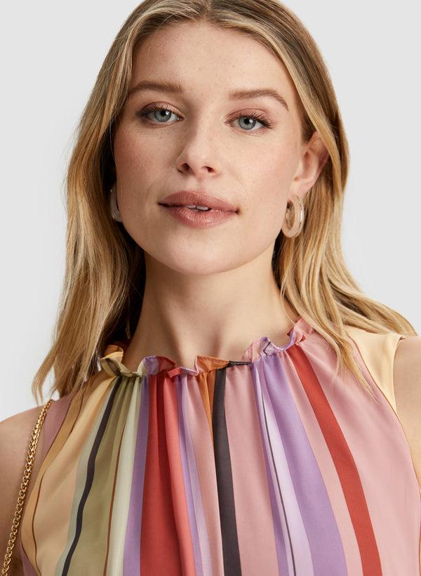 Laura Striped Tiered Midi Dress