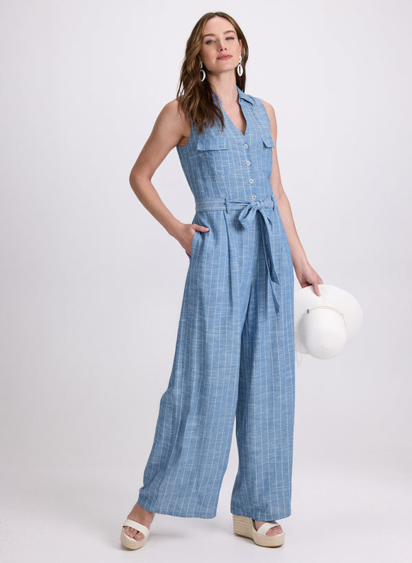 laura Striped Wide-Leg Jumpsuit