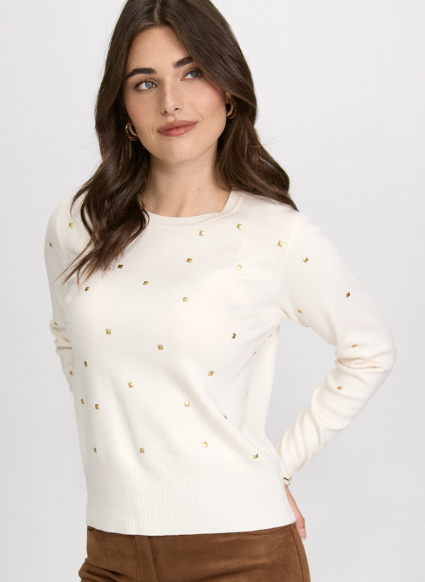 laura Stud Embellished Pullover