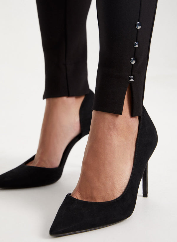 Laura Stud & Slit Hem Leggings