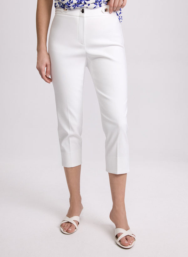 laura Studded Cotton-Blend Capris