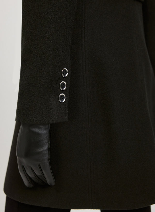 Laura Suede Trim Leather Gloves