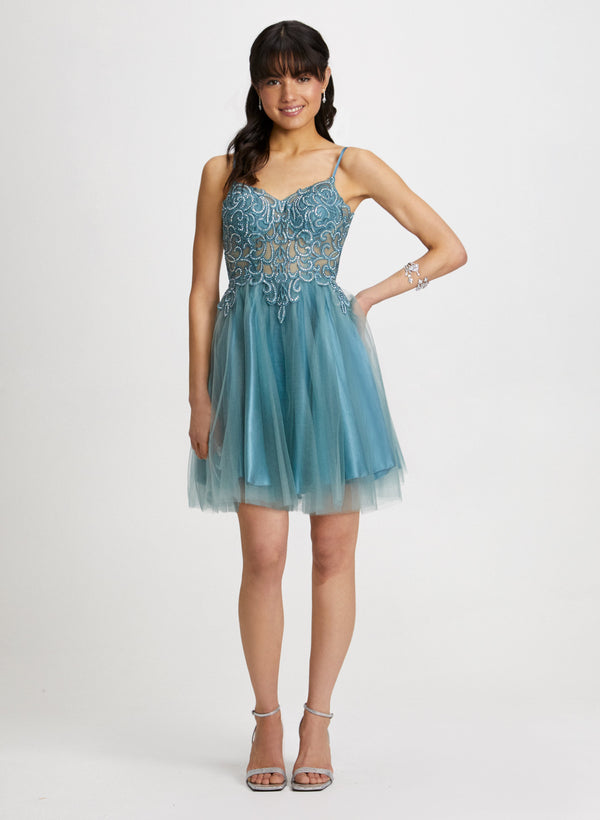 laura Sweetheart Neck Dress