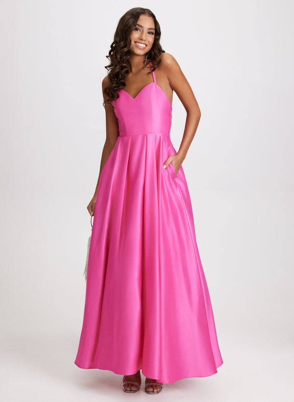 laura Sweetheart Neck Satin Ball Gown