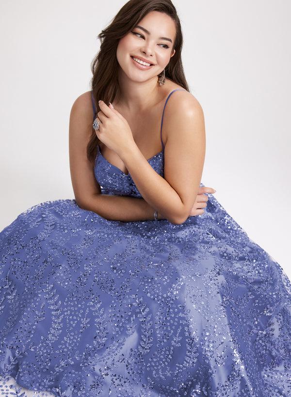 Laura Sweetheart Neckline Sequin Gown