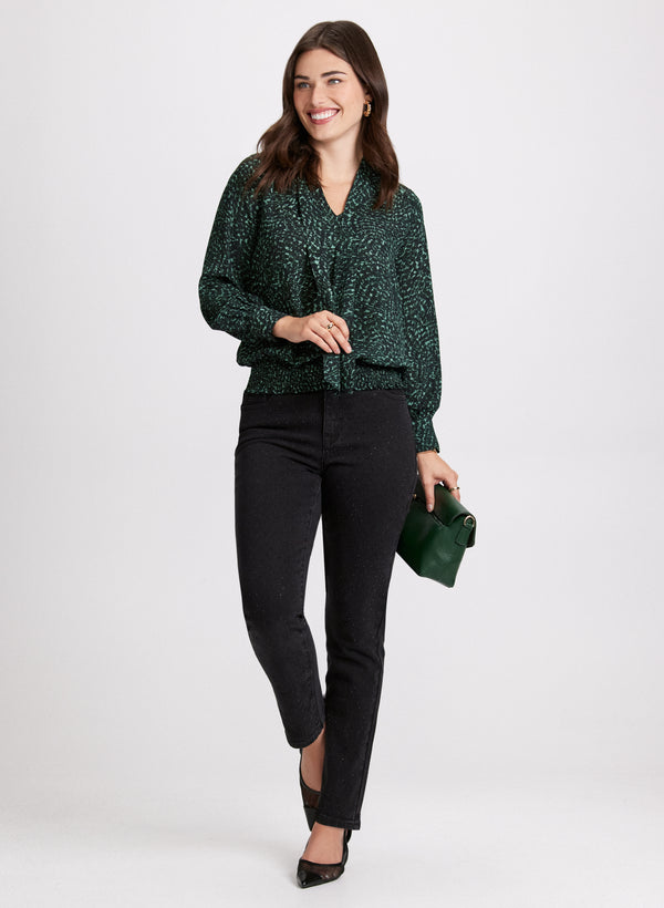 Laura Swirl Print Crepe Blouse