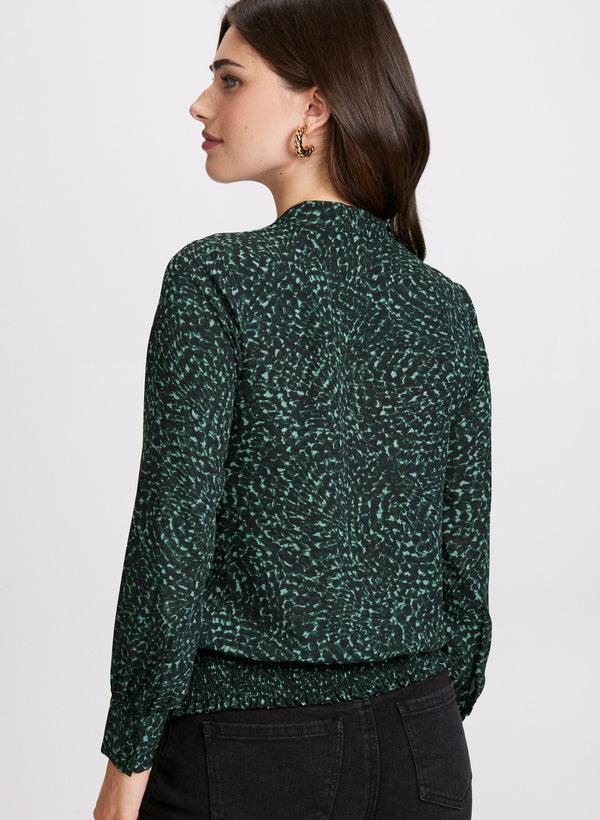 Laura Swirl Print Crepe Blouse