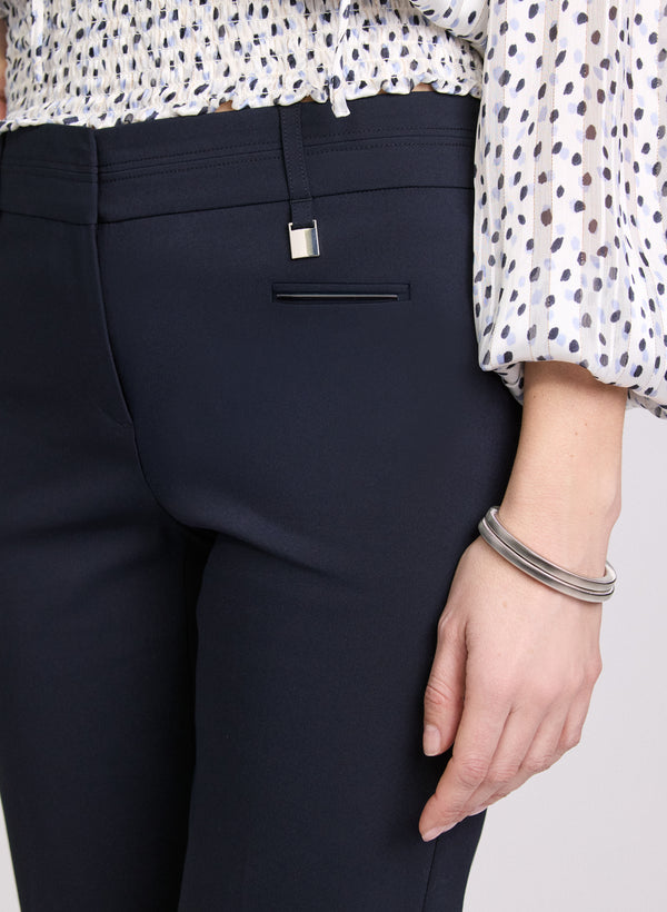 Laura Tab Detail Slim-Leg Capris