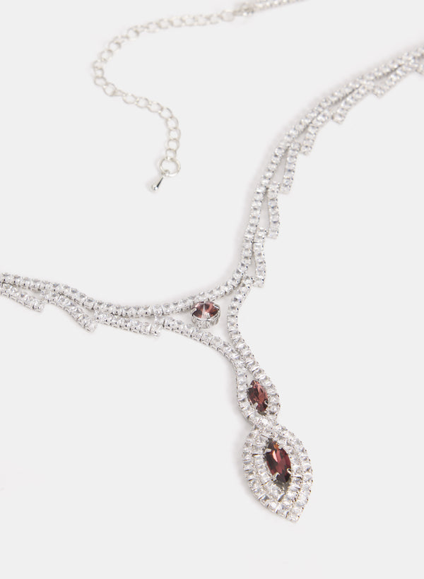 Laura Teardrop Crystal Pendant Necklace