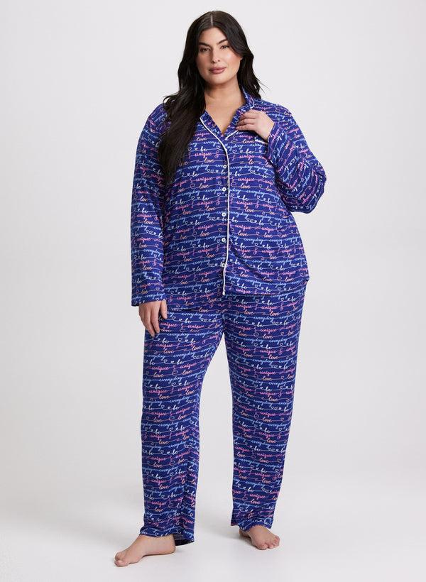 laura Text Print Pyjama Set