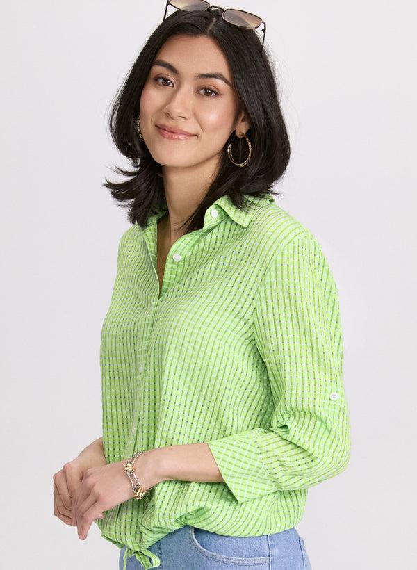 Laura Textured Button-Down Blouse