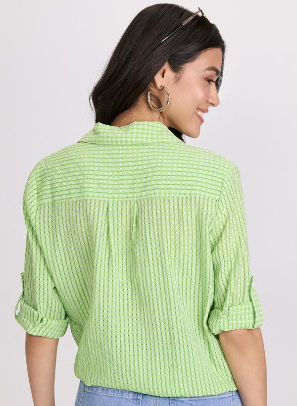 Laura Textured Button-Down Blouse