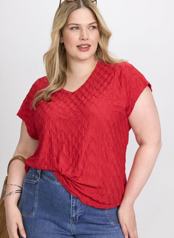 laura Textured Cap Sleeve Top