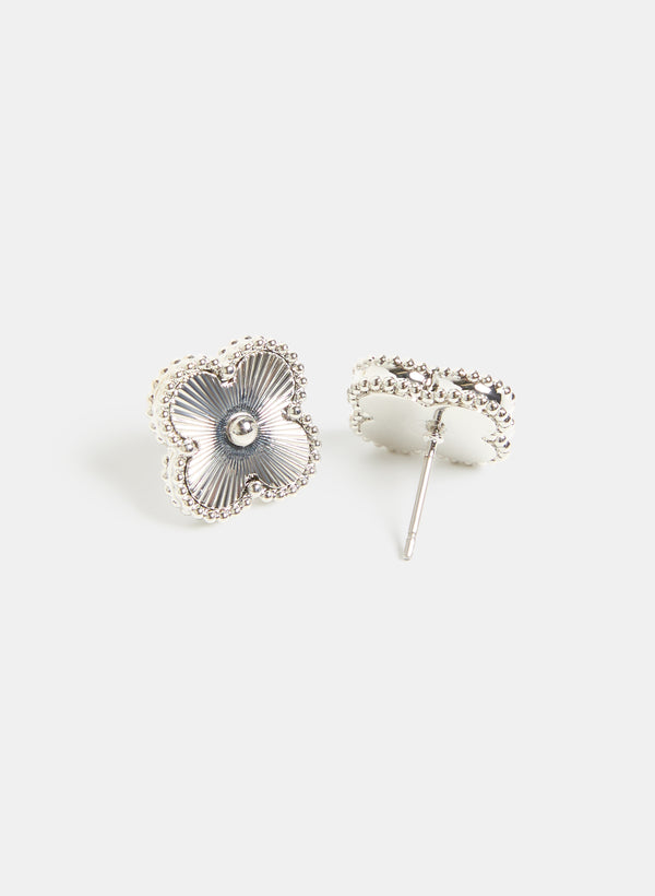Laura Textured Clover Earrings