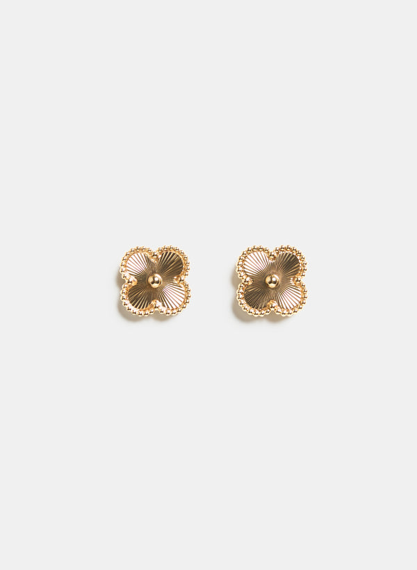laura Textured Clover Earrings