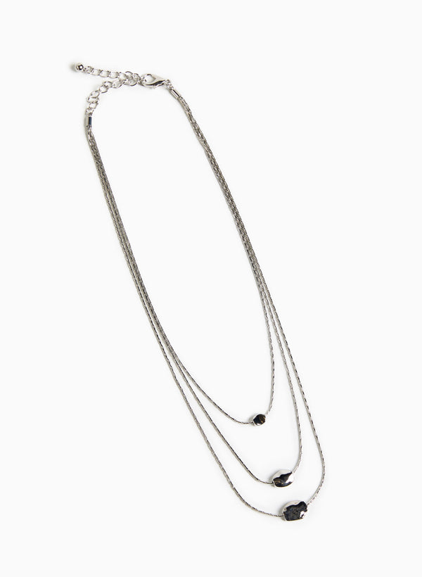 laura Three-Row Necklace With Inserts