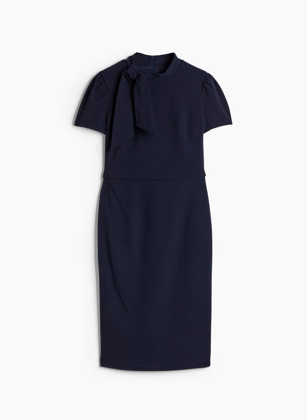 Laura Tie Neck Short Sleeve Dress