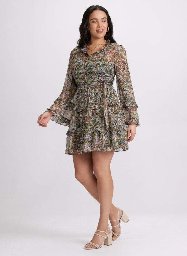 Laura Tiered Abstract Print Dress
