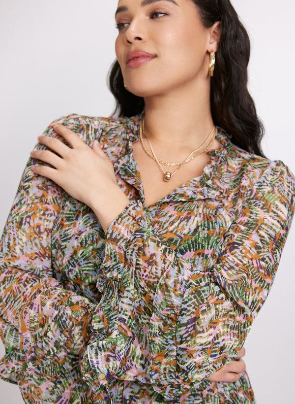 Laura Tiered Abstract Print Dress