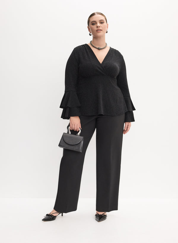 laura Tiered Bell Sleeve Top & Straight-Leg Pants