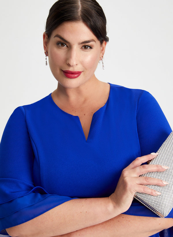 Laura Tiered Chiffon Sleeve Dress