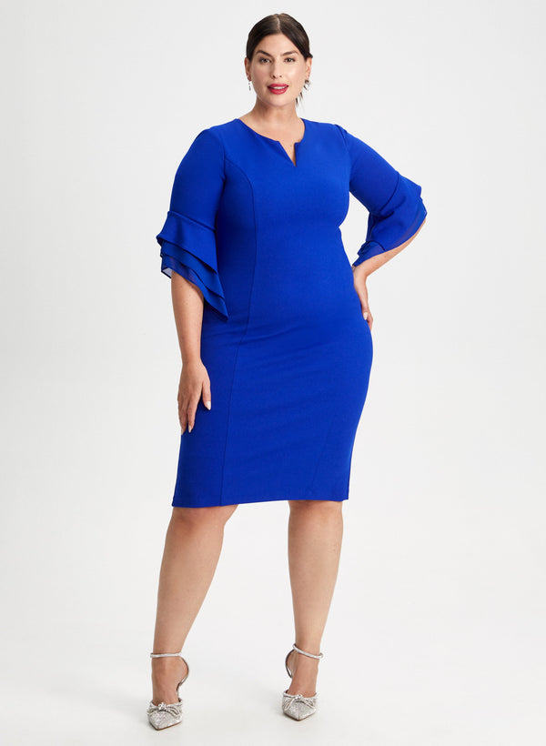 laura Tiered Chiffon Sleeve Dress