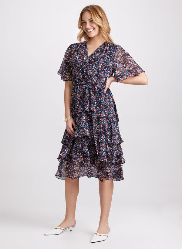 Laura Tiered Confetti Print Dress