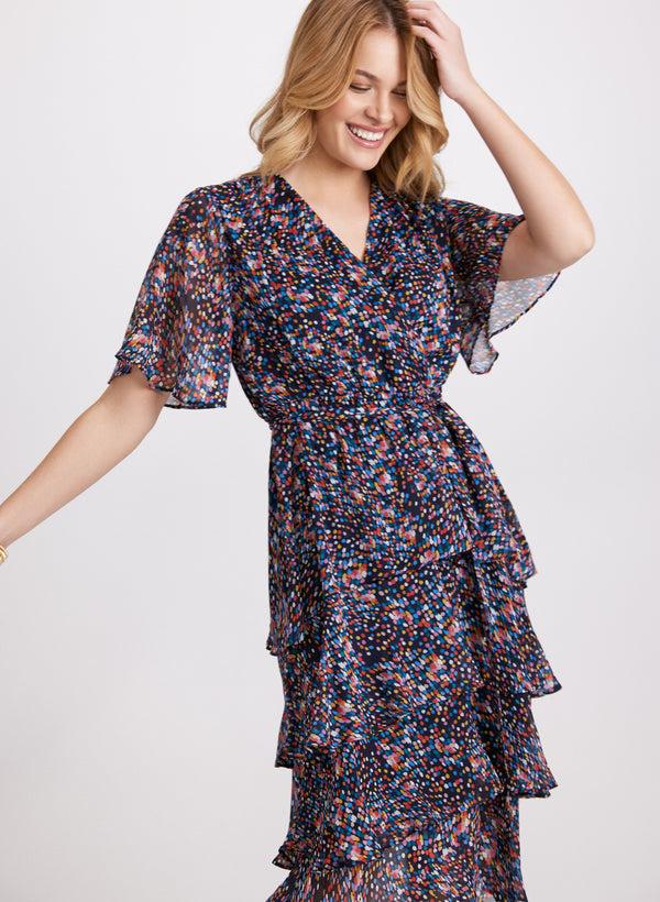 Laura Tiered Confetti Print Dress