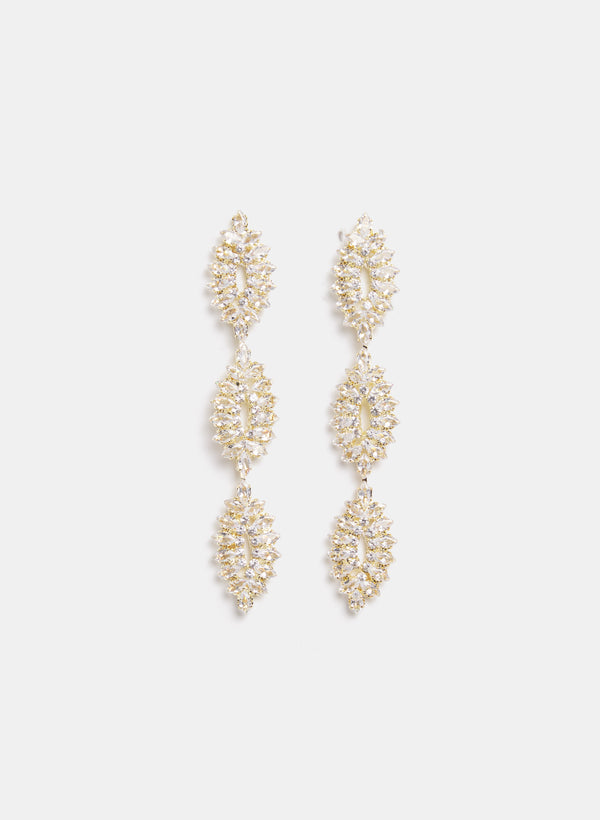 laura Tiered Crystal Earrings