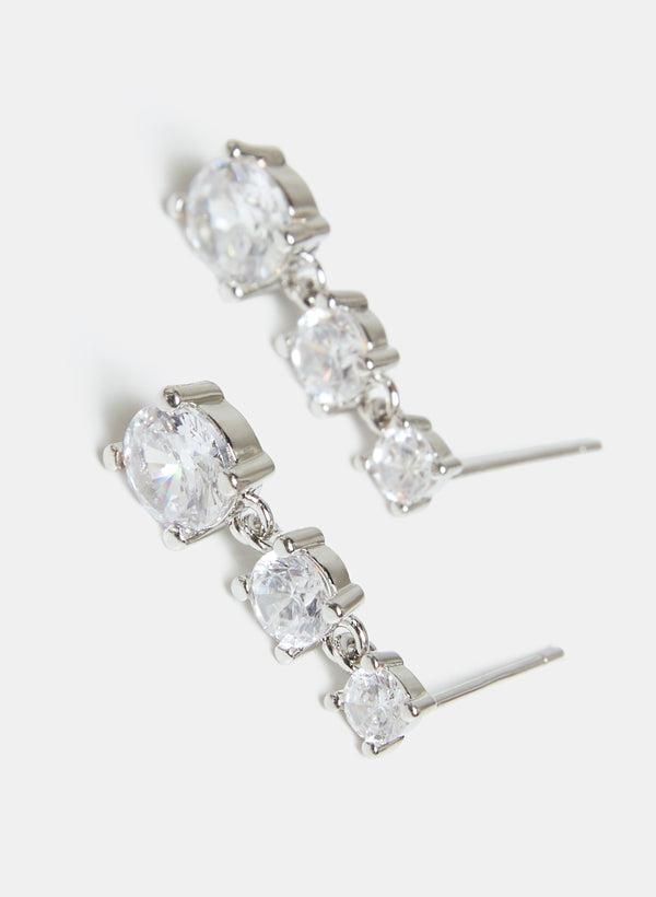 Laura Tiered Cubic Zirconia Earrings