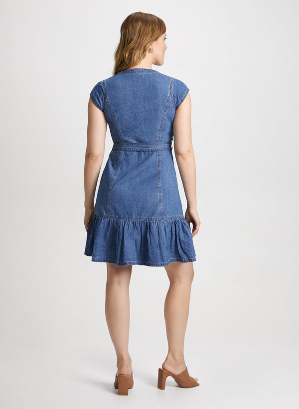 Laura Tiered Denim Shirt Dress
