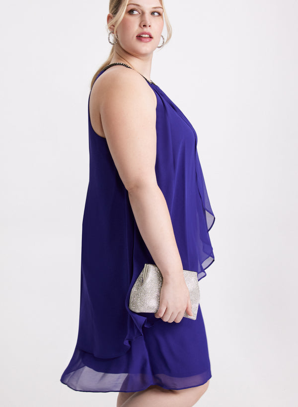 Laura Tiered Embellished Halter Neck Dress