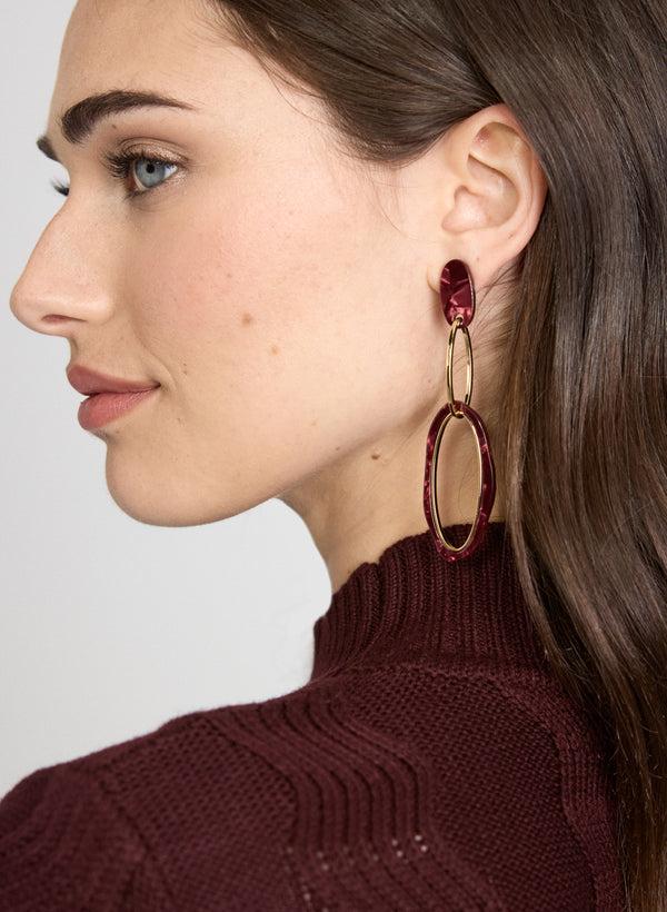 Laura Tiered Oval Pendant Earrings