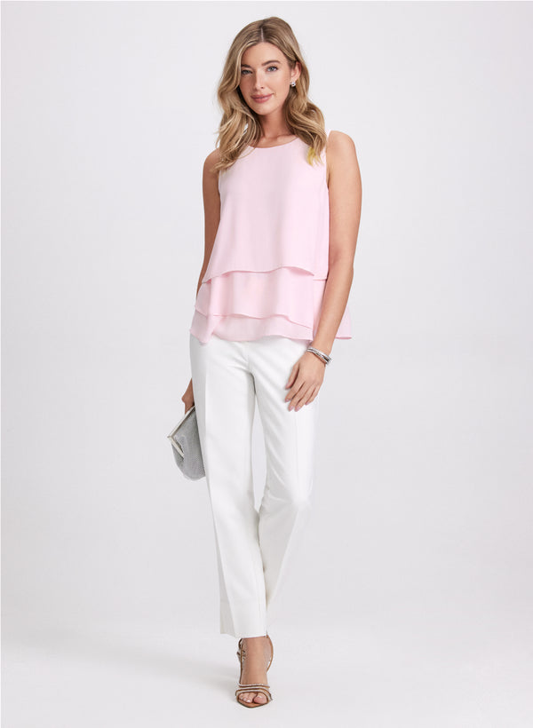 Laura Tiered Rhinestone Trim Blouse