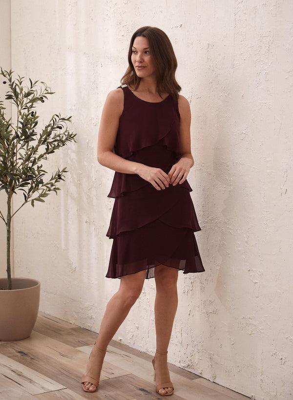 laura Tiered Ruffle Chiffon Dress
