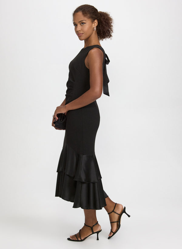 Laura Tiered Satin Detail Dress