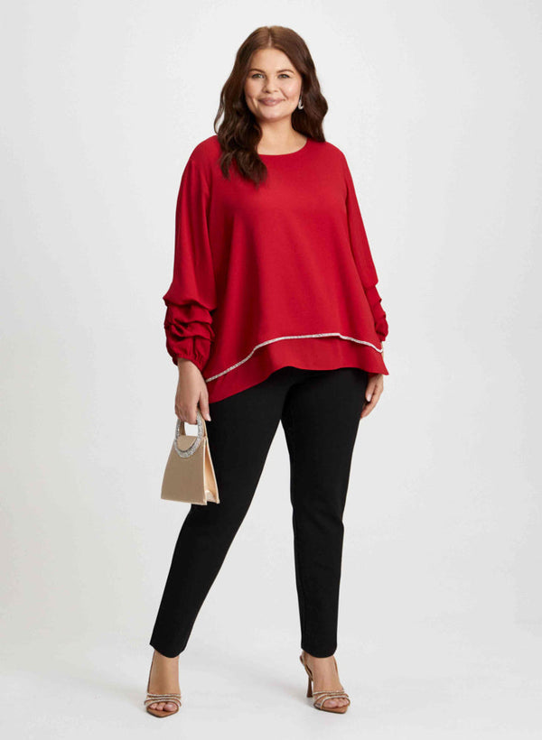 laura Tiered Sleeve Blouse & Slim Leg Pants