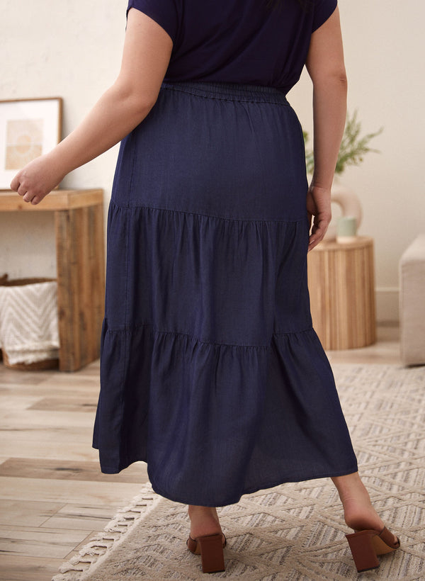 Laura Tiered Tencel Maxi Skirt